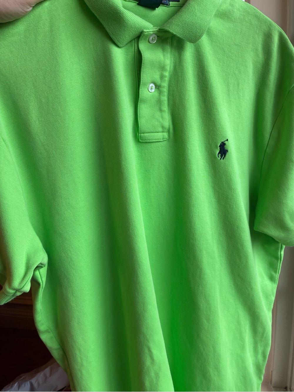 Polo by Ralph Lauren Neon Green Short Sleeve Polo with Navy Pony